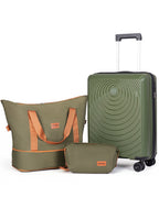 Concepten 3-Piece Carry on Luggage Set, PP Material Hard Shell Suitcase with TSA Lock for Rotating Wheels，Lightweight and Drop Resistant Suitcase