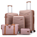 Concepten 5-Piece Expandable Hardshell Luggage Set with Spinner Wheels and TSA Lock（20"Carry-on and 24" Travel Suitcase、28"Checked Luggage) Suitable for Business and Family Travel