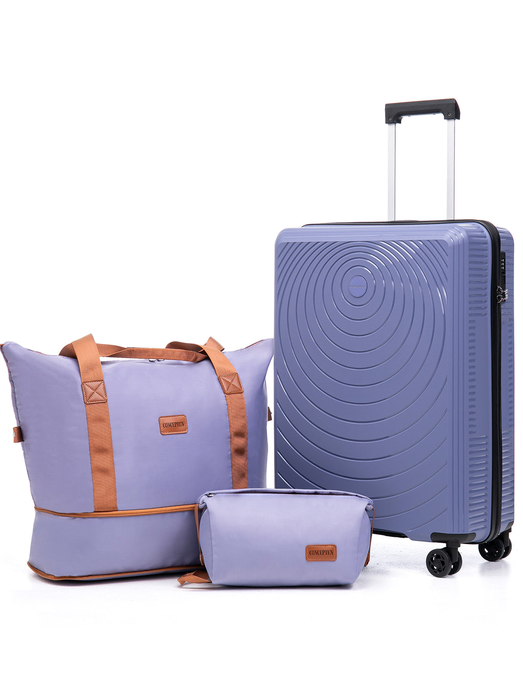 Concepten 3-Piece Carry on Luggage Set, PP Material Hard Shell Suitcase with TSA Lock for Rotating Wheels，Lightweight and Drop Resistant Suitcase