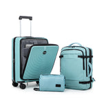 CONCEPTEN Front-Opening 3-Piece PP Material Luggage Set, Featuring Swivel Wheels And TSA Lock For Travel