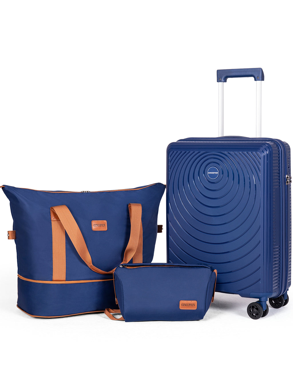 Concepten 3-Piece Carry on Luggage Set, PP Material Hard Shell Suitcase with TSA Lock for Rotating Wheels，Lightweight and Drop Resistant Suitcase