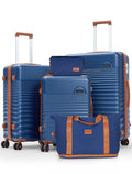 Concepten 5-Piece Luggage Set ABS Hardshell Suitcase with TSA Lock（20"Carry-On and 24" Travel Suitcase、28"Checked Luggage)-Deep Blue