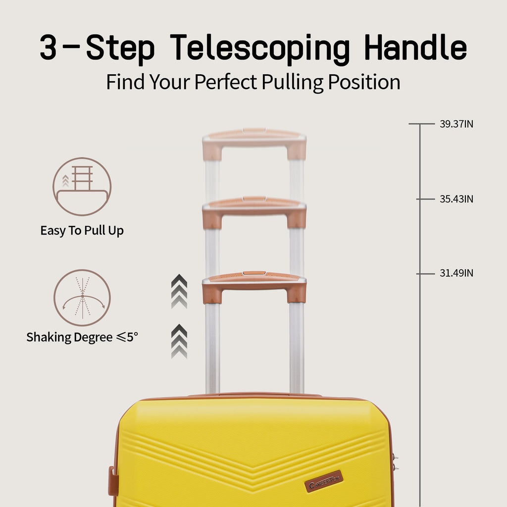 Concepten 5-Piece Expandable Hardshell Luggage Set with Spinner Wheels and TSA Lock（20"Carry-on and 24" Travel Suitcase、28"Checked Luggage) Suitable for Business and Family Travel