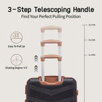Concepten 5-Piece Expandable Hardshell Luggage Set with Spinner Wheels and TSA Lock（20"Carry-on and 24" Travel Suitcase、28"Checked Luggage) Suitable for Business and Family Travel