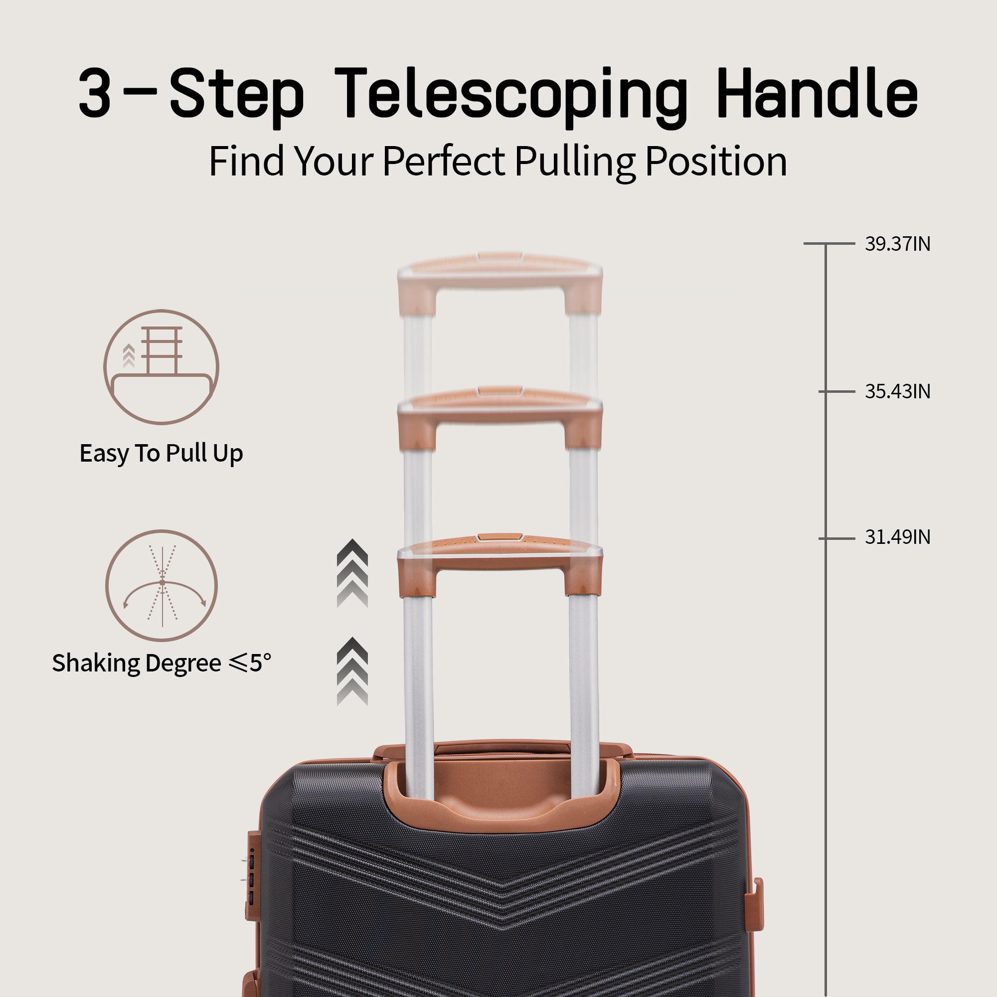 Concepten 5-Piece Expandable Hardshell Luggage Set with Spinner Wheels and TSA Lock（20"Carry-on and 24" Travel Suitcase、28"Checked Luggage) Suitable for Business and Family Travel