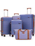 Concepten 5-Piece Luggage Set ABS Hardshell Suitcase with TSA Lock（20"Carry-On and 24" Travel Suitcase、28"Checked Luggage)-SlateBlue