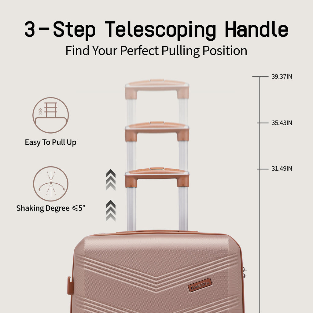 Concepten 5-Piece Expandable Hardshell Luggage Set with Spinner Wheels and TSA Lock（20"Carry-on and 24" Travel Suitcase、28"Checked Luggage) Suitable for Business and Family Travel