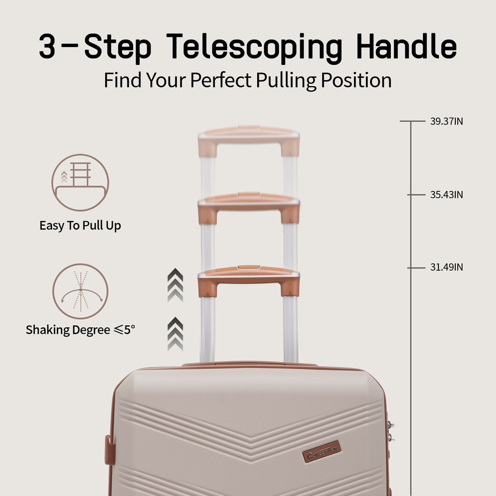 Concepten 5-Piece Expandable Hardshell Luggage Set with Spinner Wheels and TSA Lock（20"Carry-on and 24" Travel Suitcase、28"Checked Luggage) Suitable for Business and Family Travel
