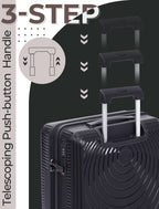 Concepten 3-Piece Carry on Luggage Set, PP Material Hard Shell Suitcase with TSA Lock for Rotating Wheels，Lightweight and Drop Resistant Suitcase