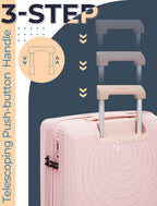Concepten 3-Piece Carry on Luggage Set, PP Material Hard Shell Suitcase with TSA Lock for Rotating Wheels，Lightweight and Drop Resistant Suitcase