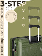Concepten 3-Piece Carry on Luggage Set, PP Material Hard Shell Suitcase with TSA Lock for Rotating Wheels，Lightweight and Drop Resistant Suitcase