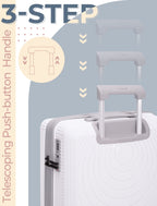 Concepten 3-Piece Carry on Luggage Set, PP Material Hard Shell Suitcase with TSA Lock for Rotating Wheels，Lightweight and Drop Resistant Suitcase