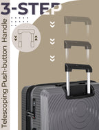 Concepten 3-Piece Carry on Luggage Set, PP Material Hard Shell Suitcase with TSA Lock for Rotating Wheels，Lightweight and Drop Resistant Suitcase