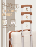 Concepten 5-Piece Luggage Set ABS Hardshell Suitcase with TSA Lock（20"Carry-On and 24" Travel Suitcase、28"Checked Luggage)-Beige