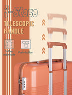 Concepten 5-Piece Luggage Set ABS Hardshell Suitcase with TSA Lock（20"Carry-On and 24" Travel Suitcase、28"Checked Luggage)-Orange