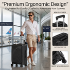 CONCEPTEN Front-Opening 3-Piece PP Material Luggage Set, Featuring Swivel Wheels And TSA Lock For Travel