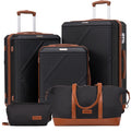 Concepten 5-Piece Hard Shell Luggage, Lightweight Luggage with TSA Lock and Rotating Wheels, Including Extended Travel Bag and Toiletries Bag