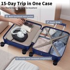 Concepten 5 Piece Lightweight Luggage Set,with TSA Lock and Swivel Wheels, PP Material Anti Fall and Anti Crack Suitcase