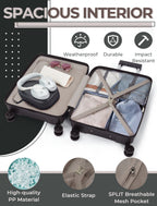 Concepten 3-Piece Carry on Luggage Set, PP Material Hard Shell Suitcase with TSA Lock for Rotating Wheels，Lightweight and Drop Resistant Suitcase