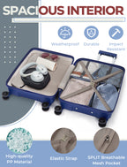 Concepten 3-Piece Carry on Luggage Set, PP Material Hard Shell Suitcase with TSA Lock for Rotating Wheels，Lightweight and Drop Resistant Suitcase