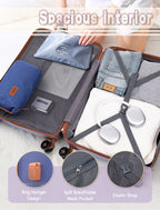Concepten 5-Piece Luggage Set ABS Hardshell Suitcase with TSA Lock（20"Carry-On and 24" Travel Suitcase、28"Checked Luggage)-SlateBlue