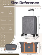 Concepten 3-Piece Carry on Luggage Set, PP Material Hard Shell Suitcase with TSA Lock for Rotating Wheels，Lightweight and Drop Resistant Suitcase