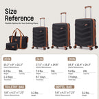 Concepten 5-Piece Expandable Hardshell Luggage Set with Spinner Wheels and TSA Lock（20"Carry-on and 24" Travel Suitcase、28"Checked Luggage) Suitable for Business and Family Travel