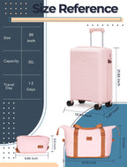 Concepten 3-Piece Carry on Luggage Set, PP Material Hard Shell Suitcase with TSA Lock for Rotating Wheels，Lightweight and Drop Resistant Suitcase