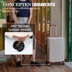Concepten 5-Piece Hard Shell Luggage, Lightweight Luggage with TSA Lock and Rotating Wheels, Including Extended Travel Bag and Toiletries Bag
