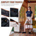 Concepten 5-Piece Hard Shell Luggage, Lightweight Luggage with TSA Lock and Rotating Wheels, Including Extended Travel Bag and Toiletries Bag