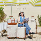 Concepten 5-Piece Hard Shell Luggage, Lightweight Luggage with TSA Lock and Rotating Wheels, Including Extended Travel Bag and Toiletries Bag