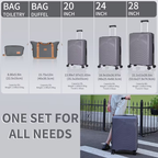 Concepten 5 Piece Lightweight Luggage Set,with TSA Lock and Swivel Wheels, PP Material Anti Fall and Anti Crack Suitcase