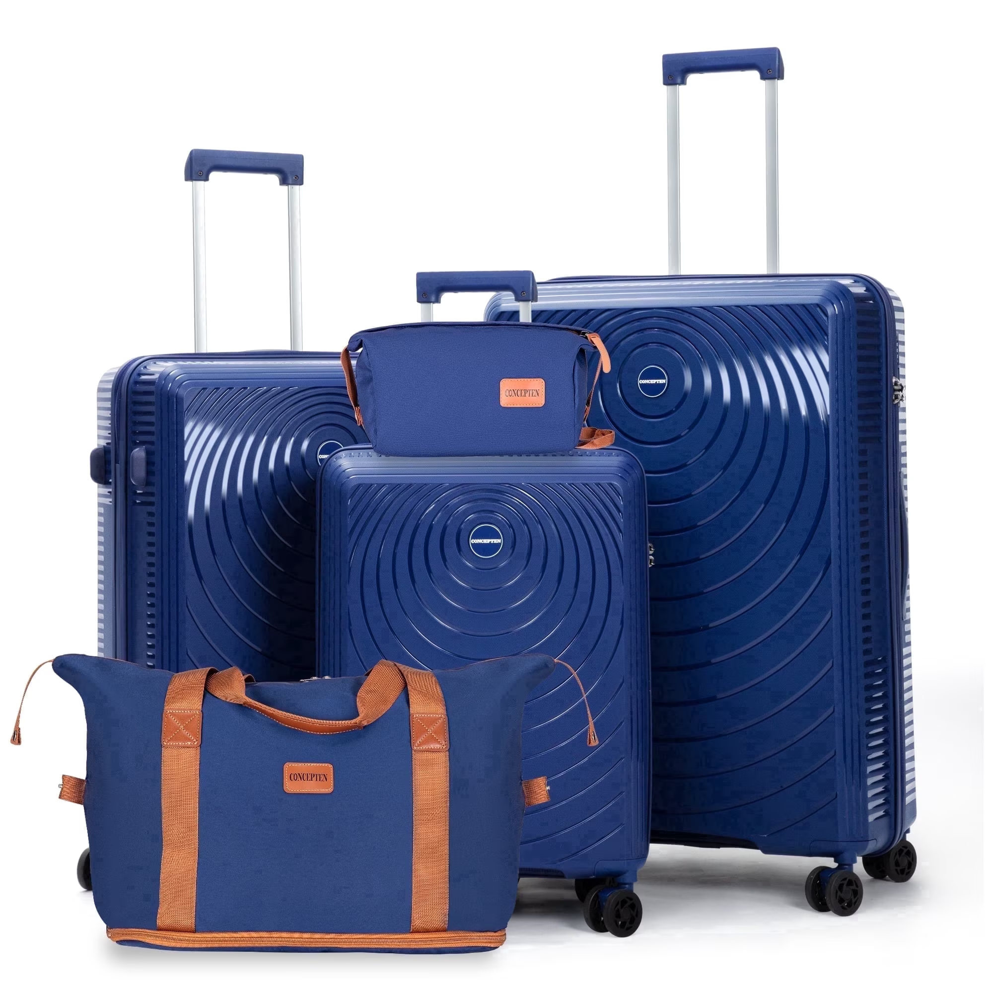 Concepten 5 Piece Lightweight Luggage Set,with TSA Lock and Swivel Wheels, PP Material Anti Fall and Anti Crack Suitcase