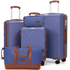 Concepten 5-Piece Hard Shell Luggage, Lightweight Luggage with TSA Lock and Rotating Wheels, Including Extended Travel Bag and Toiletries Bag