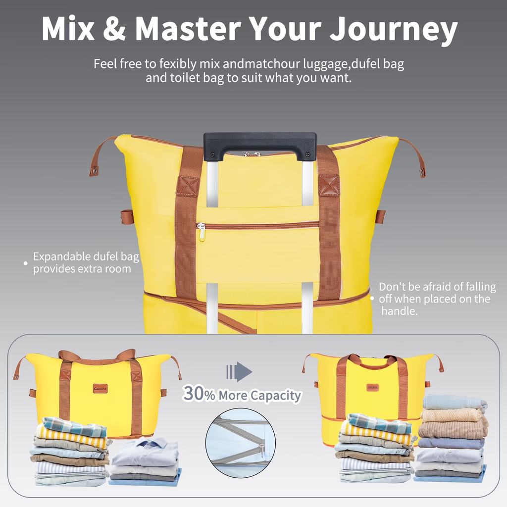 Concepten 5 Piece Lightweight Luggage Set,with TSA Lock and Swivel Wheels, PP Material Anti Fall and Anti Crack Suitcase