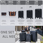 Concepten 5 Piece Lightweight Luggage Set,with TSA Lock and Swivel Wheels, PP Material Anti Fall and Anti Crack Suitcase
