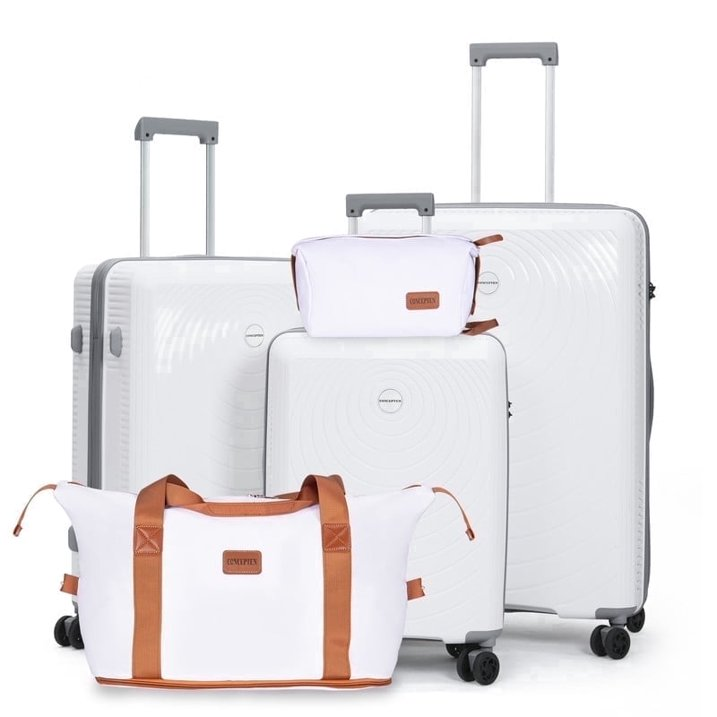 Concepten 5 Piece Lightweight Luggage Set,with TSA Lock and Swivel Wheels, PP Material Anti Fall and Anti Crack Suitcase